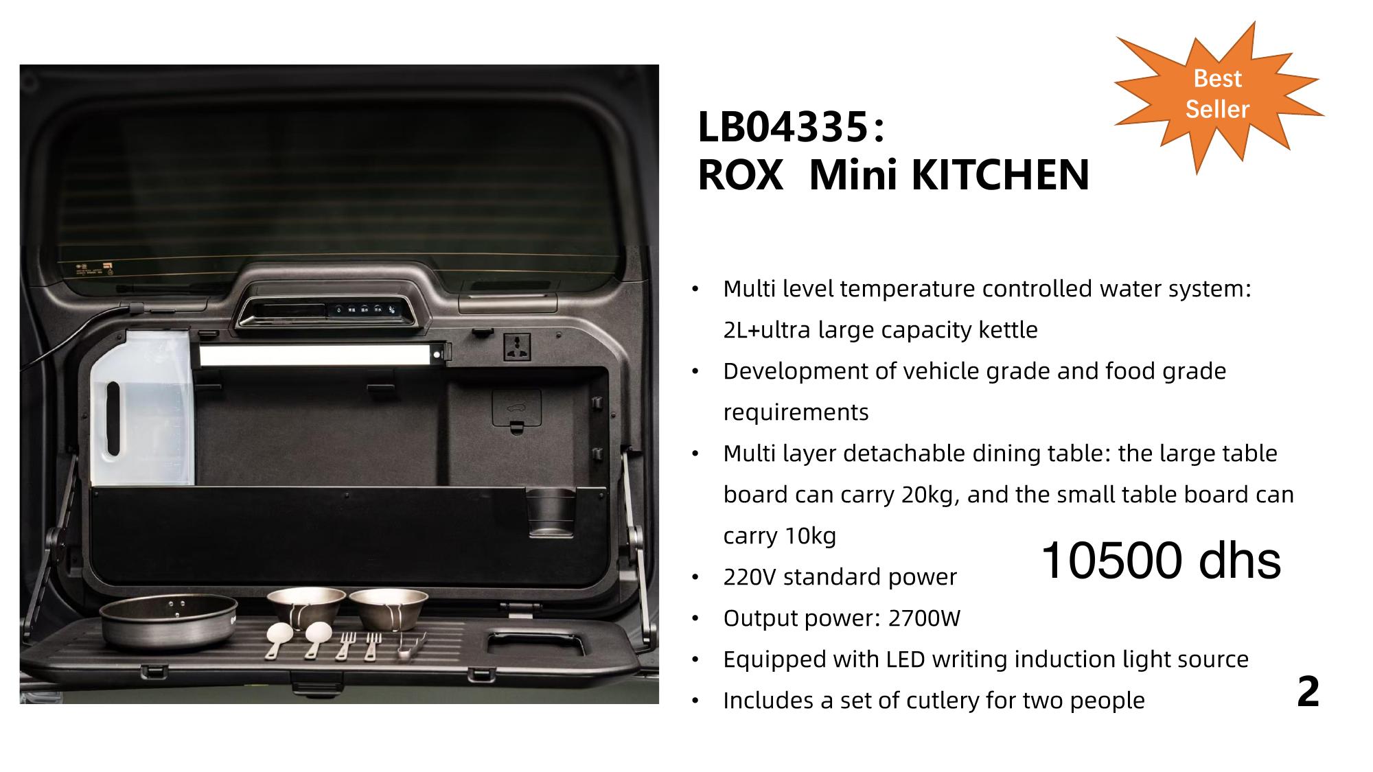 ROX Mini Kitchen — cuisine de hayon intégrée