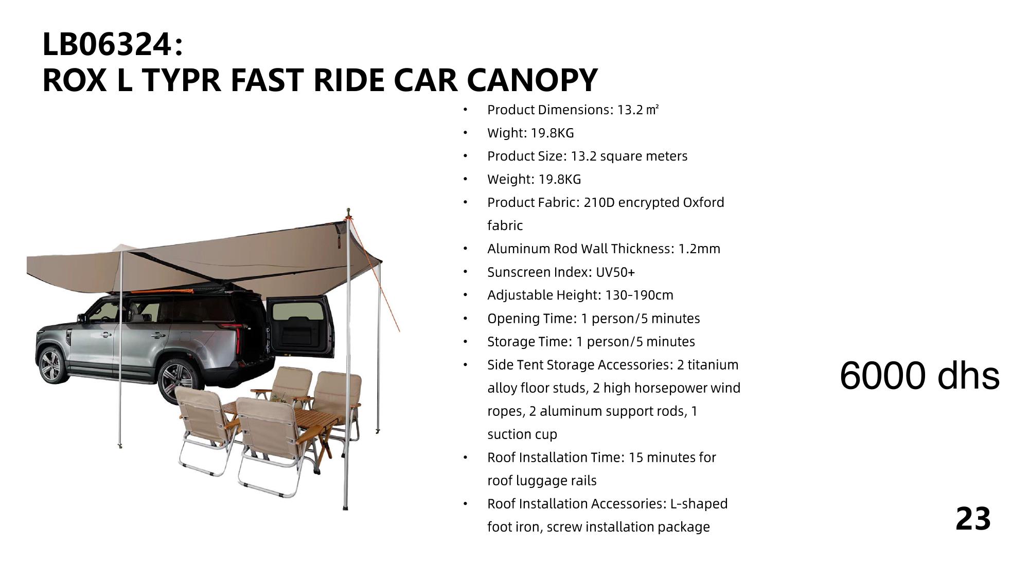 ROX L Type Fast-Ride Canopy — auvent latéral véhicule